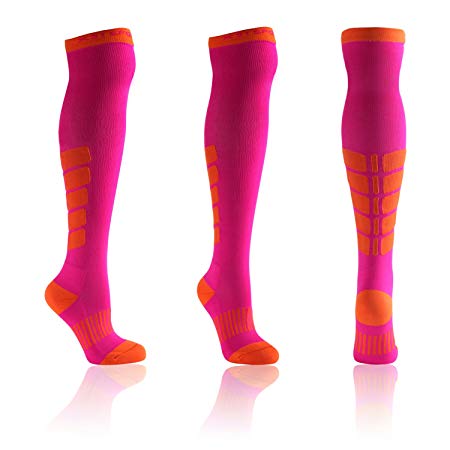 Over the Knee Compression Socks 15-20 mmHg Womens & Mens Thigh High Stockings by X31 Sports 1 Pair