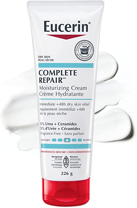 EUCERIN Complete Repair Moisturizing Cream for Dry to Very Dry Skin | Face & Body Cream, 226g | 5% Urea Cream | Ceramide Cream | Dry Skin Cream | Fragrance-free Cream | Non-Greasy Cream | Recommended by Dermatologists