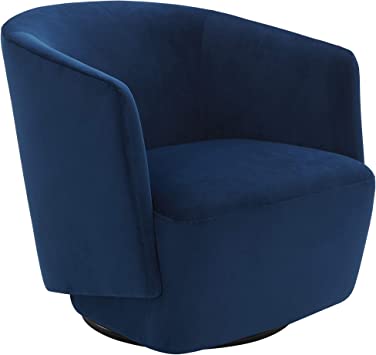 Amazon Brand - Rivet Coen Modern Velvet Upholstered Accent Swivel Chair, 30"W, Ink Blue