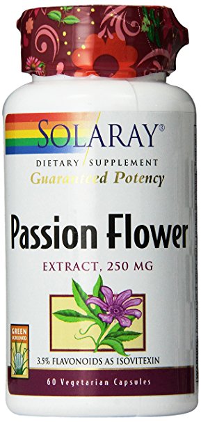 Solaray Passion Flower Extract Supplement, 250 mg, 60 Count