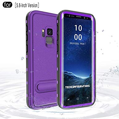 Waterproof Case Samsung Galaxy S9 ［5.8-Inch］, Full Sealed Protective Cover Built-in Screen Protector IP68 Certification Case for Outdoor Sports, Dirtproof, Snowproof, Shockproof (Purple)