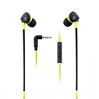 Sports Headphones, Mopo stereo sound In-ear Sports Earphones Wired Headset Noise-isolating earbuds for Exercising with Built-in Mic Volume Control(green)