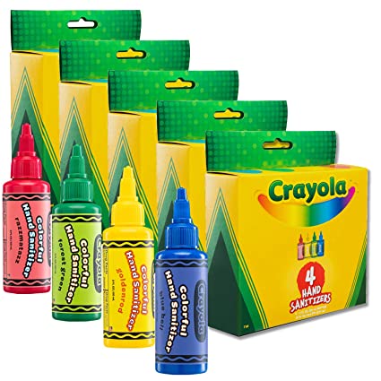 Crayola Hand Sanitizer for Kids, 4-Pack Antibacterial Gel Bottles for Back to School Supplies, 2 fl oz/ea (Pack of 5 x 4-Pack = 20 Units)