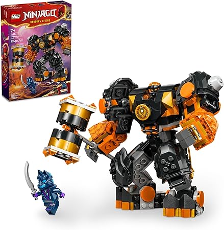 LEGO NINJAGO Cole’s Elemental Earth Mech Mini Ninja Toy, Customizable Action Figure Adventure Toy with Cole and Wolf Warrior Minifigures, Ninja Gift for Boys, Girls and Kids Ages 7 and Up, 71806