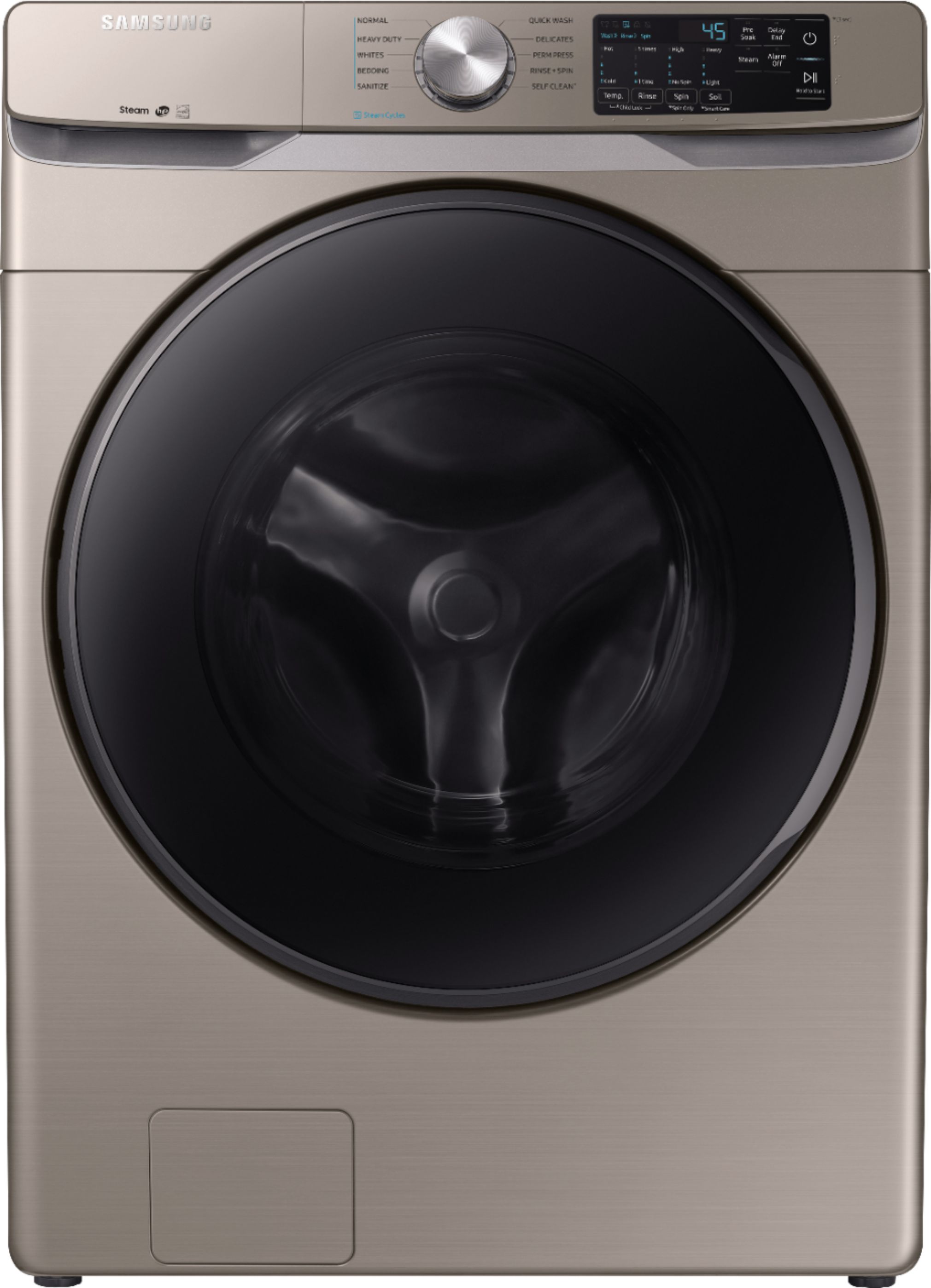 Samsung - 4.5 Cu. Ft. 10-Cycle High-Efficiency Front-Loading Washer with Steam - Champagne