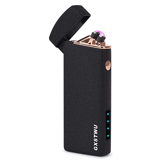 Electric Lighter USB Rechargeable GXSTWU Windproof, Flameless, Dual Arc Cigarette Lighter, Frosted Matte Type No Fingerprint Residue