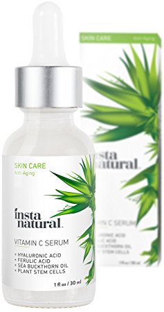 InstaNatural Vitamin C Serum with Hyaluronic Acid & Vit E - Natural & Organic Anti Wrinkle Reducer Formula for Face - Dark Circle, Fine Line & Sun Damage Corrector - Restore & Boost Collagen - 1 OZ