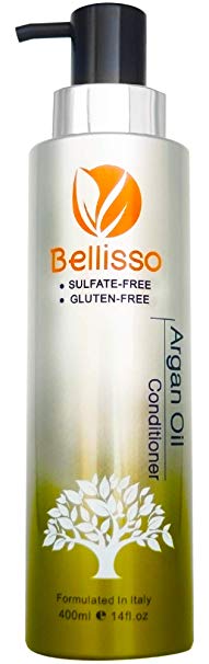 Bellisso Moroccan Argan Oil Conditioner Sulfate Free for Normal Oily Curly Dry Damaged Color and Keratin Treated Hair for Men and Women