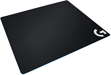 Logitech G640 Cloth Gaming Mouse Pad, 460 x 400mm, Thickness 3mm, Moderate surface friction, Consistent surface texture, Stable, comfortable rubber base, Rollable - Black