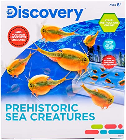 Discovery Prehistoric Sea Creatures by Horizon Group USA, Sea Monkeys Growing Kit, Includes Brine Shrimp Eggs, Sea Creature Food, Aquarium, Sand, Bonus Poster & More