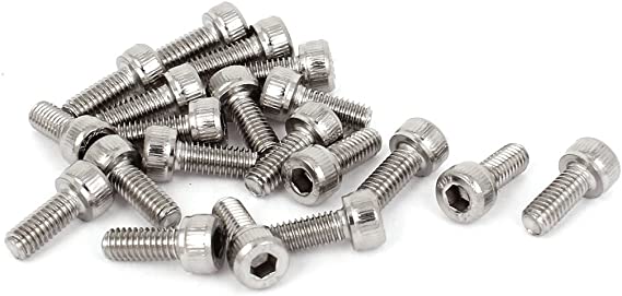 0.7mm Pitch M4x10mm Stainless Steel Socket Cap Screws Head Key 20 Pcs