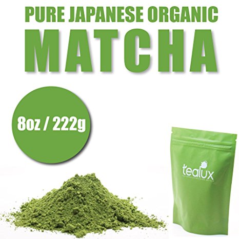 Matcha Green Tea Powder - Pure Japanese - ORGANIC - Superior Antioxidant Content - All Day Energy - Improved Health - Green Tea Lattes - Smoothies - Matcha Baking (222g / 8oz)