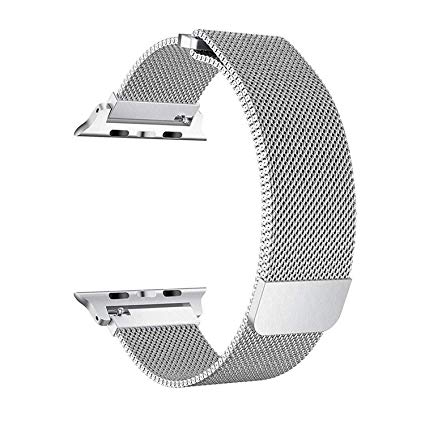litaway for Apple Watch Band, Stainless Steel Milanese Loop with Magnetic Closure Replacement Band Compatible with iwatch Series 4/3/2/1 (Silver, 38mm/40mm)