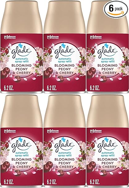 Glade Blooming Peony & Cherry Automatic Spray Refill 6.2 Oz 6-Pack
