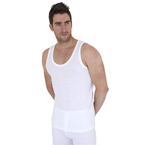 Mens Thermal Underwear Sleeveless Vest Polyviscose Range (Pack of 2) (British Made)