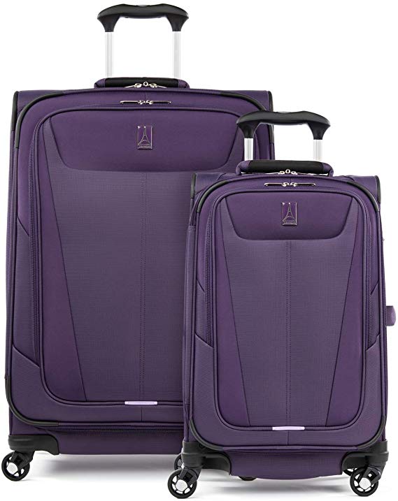 Travelpro Maxlite 5 Lightweight 2-piece Set(21",25") Expandable Softside Luggage Imperial Purple, 2 PC (21/25)