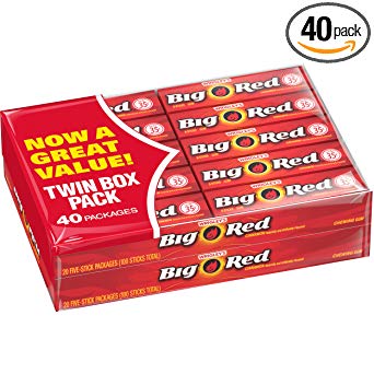Wrigley's Big Red Cinnamon Gum, 5-Stick Pack (40 packs)