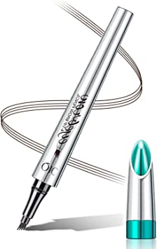 Eyebrow Pencil Eyebrow Microblading Pen - Eye Makeup Eyebrow Pen Long-Lasting Waterproof Micro 4 Point Brow Pen -Microblading Pencil for Eyebrows for Natural Looking Brows Makeup（02# Dark Brown)