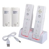 Generic Dual Wii Remote Charger Charging Station with Battery Packs