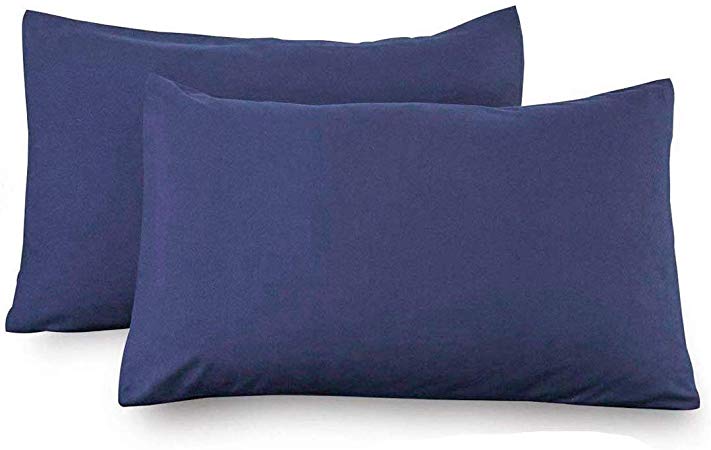 Pillowcases Set of 2, 100% Soft Brushes Microfiber Queen Size Pillowcase with Envelope Closure,Wrinkle and Stain Resistant for Queen Size Bed Pillow Pillowcases (Blue, Queen 20"x30")