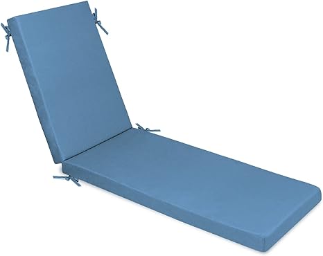 Milliard Memory Foam Outdoor Chaise Lounge Lawn Chair Cushion, with Waterproof and Washable Cover, Blue, 73x20x2.5