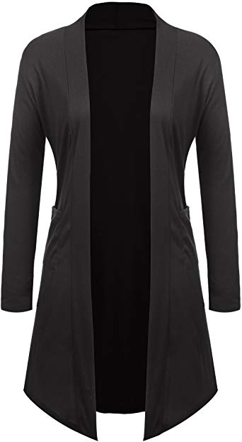 Beyove Women's Cardigan Long Sleeve Irregular Asymmetrical Tie-dye Lightweight Coat with Pockets