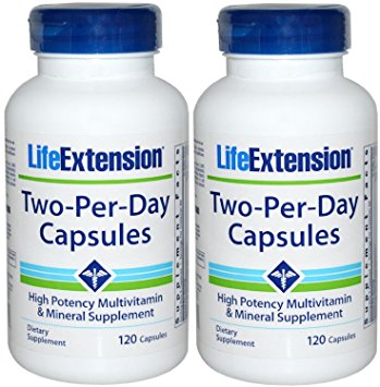 Life Extension Two Per Day Capsules, 120 Count (2 pack)