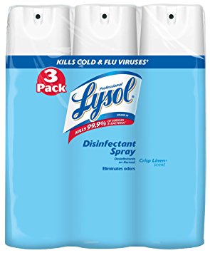 Lysol Disinfectant Spray, Crisp Linen, 19 oz, Pack of 3