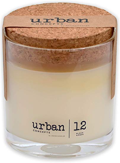 DECOCANDLES Urban Concepts Black Amber - Highly Scented Candle - Long Lasting - Hand Poured in The USA - Hotel Inspired Collection - 6.7 Oz.