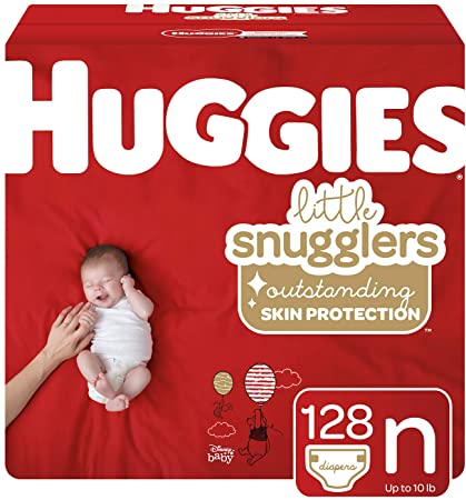 Huggies Little Snugglers Baby Diapers, Size Newborn, 128 Ct