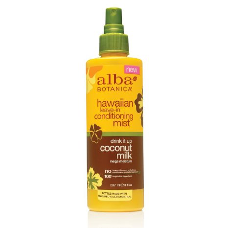 Alba Botanica Hawaiian Coconut Milk Leave-in Conditioning Mist, 8 Ounce