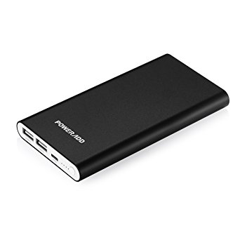 Poweradd Pilot 4GS 12000mAh Portable Phone Charger Power Bank, Dual 3A Output External Battery Pack with Apple Lightning Input Port and ID Indentify Tech for iPhones and Androids - Black (Apple Cable Included)