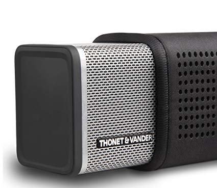Thonet and Vander Frei Portable Bluetooth Speaker with Enhanced Bass, Shockproof Sleeve, 8 Hour Battery Life, 3.5mm Stereo Input