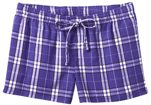 Ladies Soft & Cozy Plaid Flannel Pajama Boxer Shorts . Juniors Sizes: XS-4XL