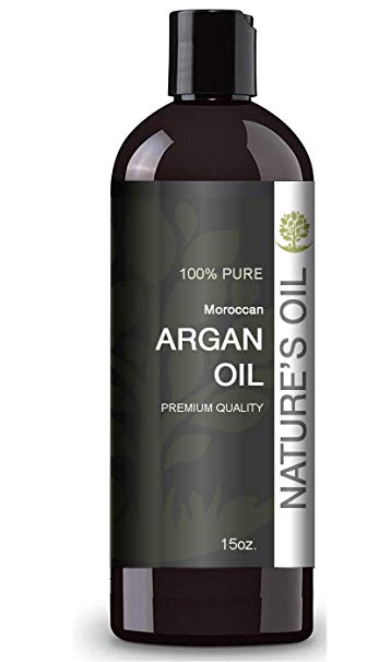 Moroccan Argan Oil 15oz. - 100% Pure, Cold Pressed by Nature's Oil. Stimulate Growth for Dry and Damaged Hair, Skin Moisturizer, Nails Protector.