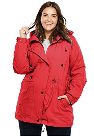 Woman Within Women's Plus Size Weather-Resistant Taslon Anorak