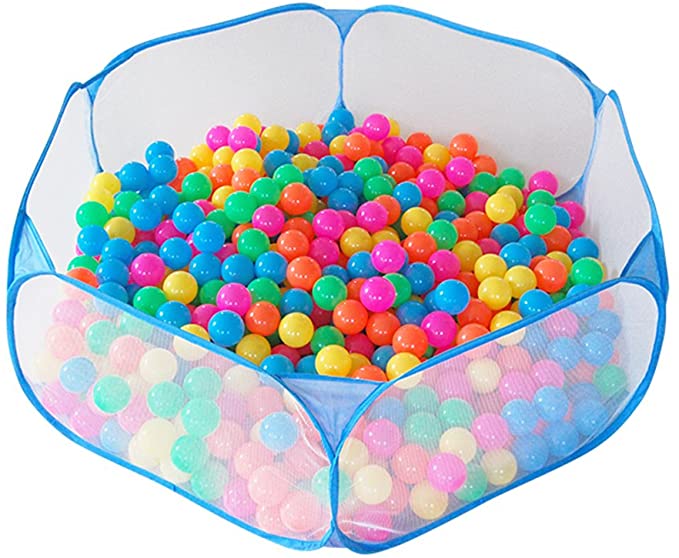 Jacone Portable Cute Hexagon Playpen Children Ball Pit,Indoor and Outdoor Easy Folding Ball Play Pool Kids Toy Play Tent with Carry Tote (Blue)