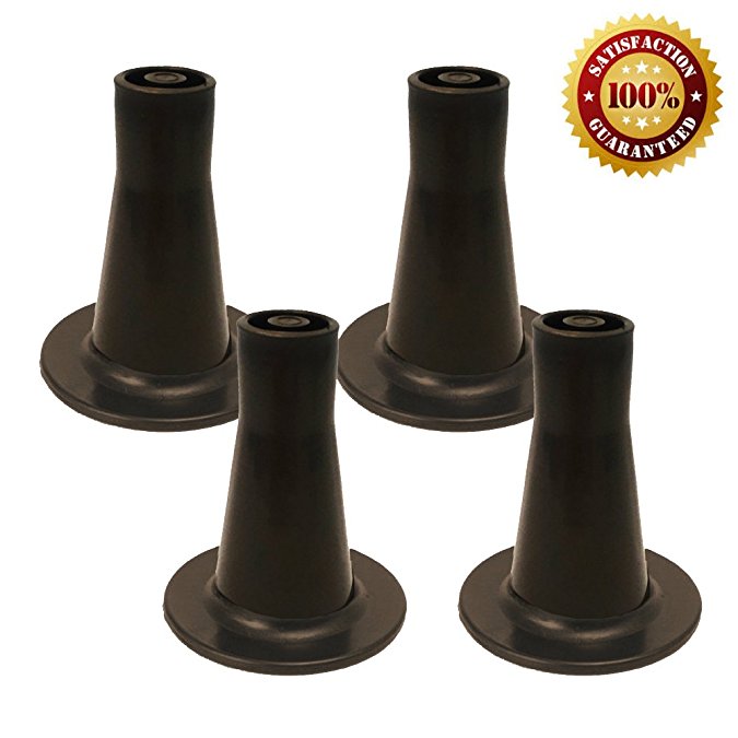 Bed Frame Feet Replacement | Tall Sturdy Cone Shaped Legs | Set of 4 | Protect Your Floor by Changing Your Bed Wheels With These Bed Frame Glide | Dark Brown | Set of 4