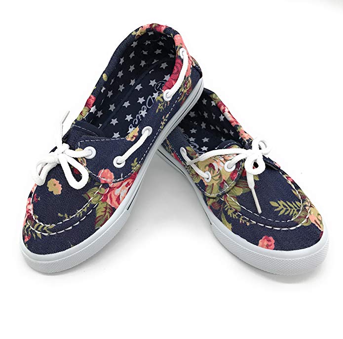 EASY21 Girls Flat Canvas Casual Kids Children Sneaker Shoes