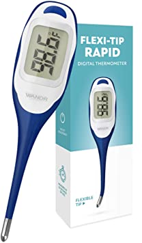 Oral Fever Thermometer for Adult & Baby | Rapid Temperature Results in Under 20 Seconds | Extra Large Digital Display & Flexible Tip | Upgraded 2020 Model: Bigger Screen & Faster Measuring (16-20 sec)