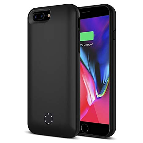 ZTESY iPhone 8 Plus/7 Plus Battery Case 7800mAh, Support Lightning Port Headphones Extended Battery Case Portable Charger Compatible with iPhone 6S Plus/iphone 6 plus Pack 5.5