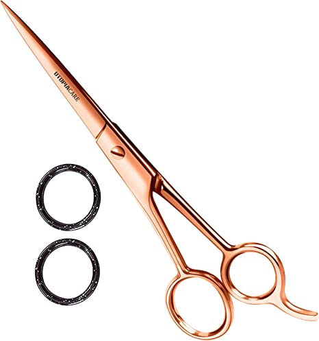 Utopia Care Hairdressing Scissors Hair Cutting Scissors 6.5 Inch Premium Stainless Steel Razor with Sharp Edge Blade Salon Scissors, for Men, Women, Barber, Kids, Adults, Pets - Rose Gold