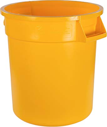 Carlisle 34101004 Bronco Round Waste Container Only, 10 Gallon, Yellow