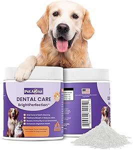 BrightPerfection™ Dog Dental Powder to Treat Plaque, Tartar and Bad Breath - Dog Teeth Cleaning Powder for Dental care of Small, Medium and Large Dogs