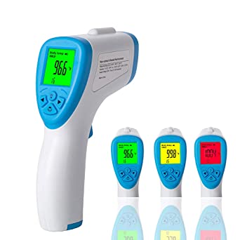 Thermometer Forehead for Fever, Touchless Digital Infrared Thermometerfor Adult Baby and Kid, Non Contact Medical Thermometer Gun with Alarm, LED Display Screen, 1S Accurate Instant Reading