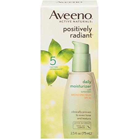 Aveeno Positively Radiant Daily  Moisturizer with Broad Spectrum SPF 30, 2.5 Fl. Oz