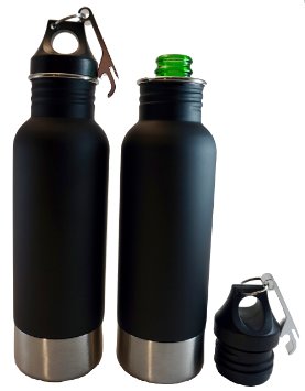 Craft Connections Stainless Steel Bottle Koozie Insulator with Bottle Opener. Great Accessory for Beer, Cider, and Soda Bottles - 2 Pack Set