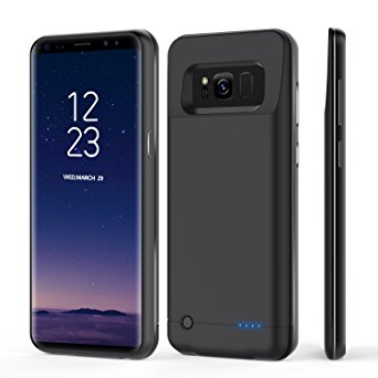 Galaxy S8 Battery Case,WingYeah Ultra Slim Portable Charger Galaxy S8 Charging Case 4200mAh Extended Battery Pack Power Cases Juice Bank Cover (Black)- 5.8 inch