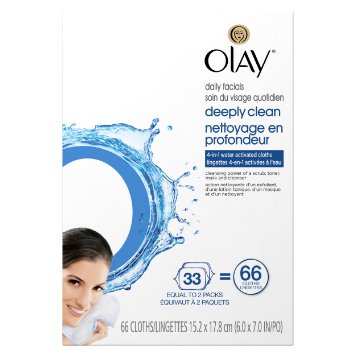 Olay 4-in-1 Daily Facial Cloths, Combination/Oily Skin 66 count