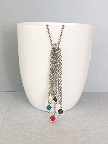 Grandmothers necklace - mothers necklace - Personalized birthstone necklace - Swarovski crystal necklace - pendant necklace